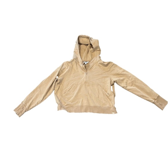 Joy Lab Tracksuit Tan Oversized Relaxed Fit Lounge Set Quarter Zip Large - Picture 10 of 13